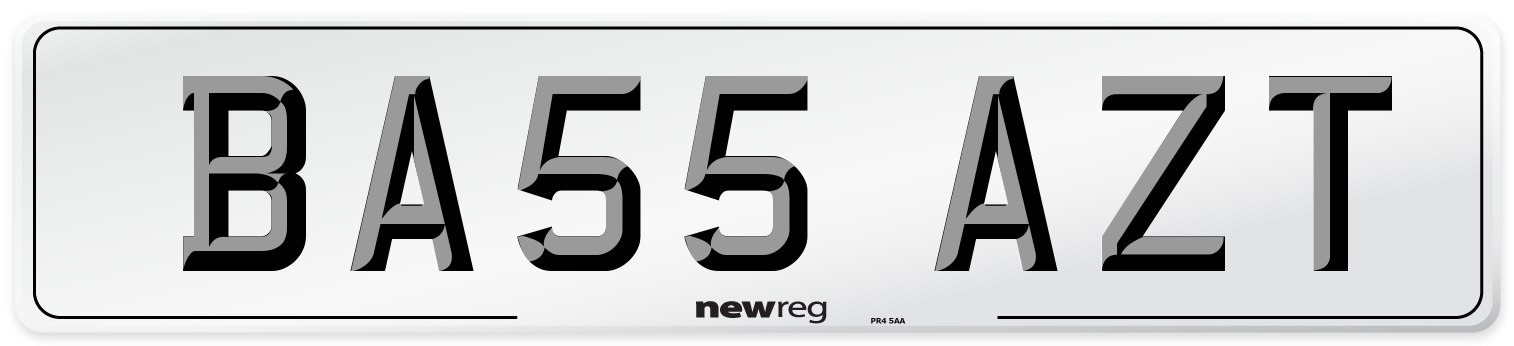 BA55 AZT Number Plate from New Reg
